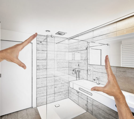 Planned renovation of a luxury bathroom estate home shower